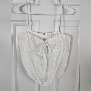 White Corset Top with Adjustable Straps